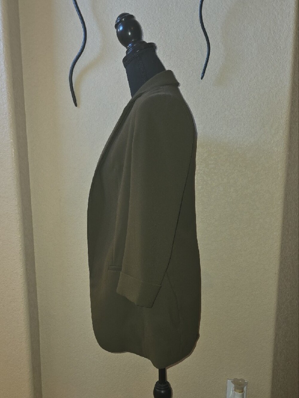 Express Olive Green Open-Front Women's Blazer - Picture 2 of 6